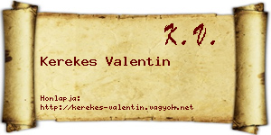 Kerekes Valentin névjegykártya